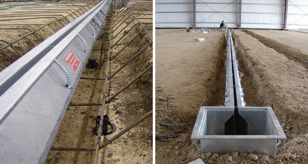 U-Drain system being installaed under concrete